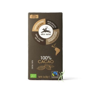 Tavoletta di cacao 100% biologica Alce Nero 50 gr