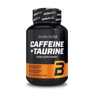 Caffeine + Taurine BioTechUSA 60 Capsule Integratore con Caffeina e Taurina Senza Glutine Caffeine + Taurine BioTechUSA 60 Capsule Integratore con Caffeina e Taurina Senza Glutine
