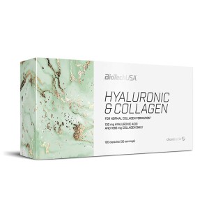 Hyaluronic & Collagen BioTechUSA 120 Capsule Collagene, Acido Ialuronico e Vitamine Hyaluronic & Collagen BioTechUSA 120 Capsule Collagene, Acido Ialuronico e Vitamine