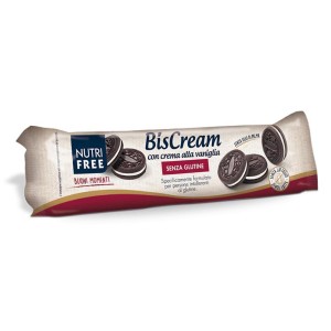 Biscream con Crema alla Vaniglia Nutrifree 125 g Biscotti al Cacao Senza Glutine e Senza Lattosio