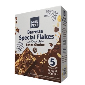 Barrette Special Flakes con Cioccolato Nutrifree Barrette Senza Glutine Croccanti con Fiocchi di Cereali e Cioccolato