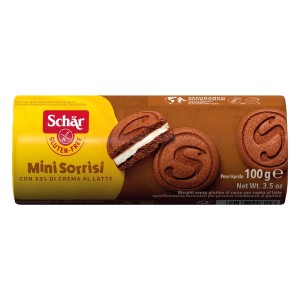 Mini Sorrisi Schär – Biscotti al Cacao con Crema al Latte Senza Glutine 100 g