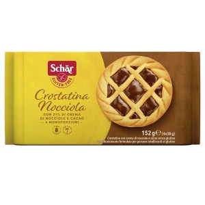 Crostatina Nocciola Schär  Crostatina Senza Glutine con Crema di Nocciole e Cacao 4 x 38 g