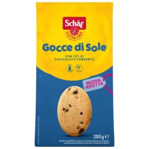 Gocce di Sole Schär Biscotti Senza Glutine con Gocce di Cioccolato Fondente 200 g